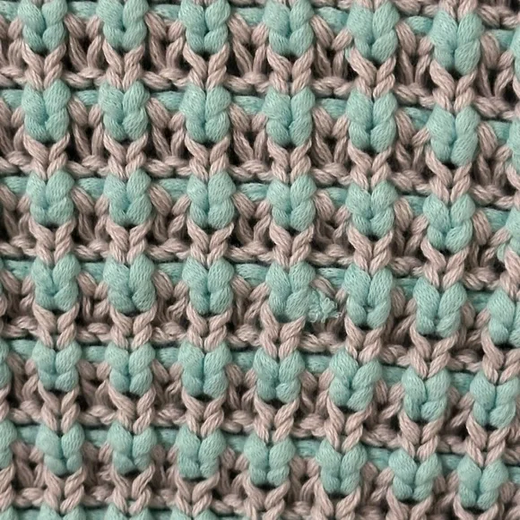 Ksubi Waffle Knit Sweater / Jumper size XS in Mint Blue-Green / Light Gray - Picture 3 of 8